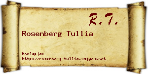 Rosenberg Tullia névjegykártya